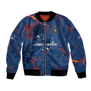 Cape Verde Football WC26 Custom Bomber Jacket Dark Horse Rising