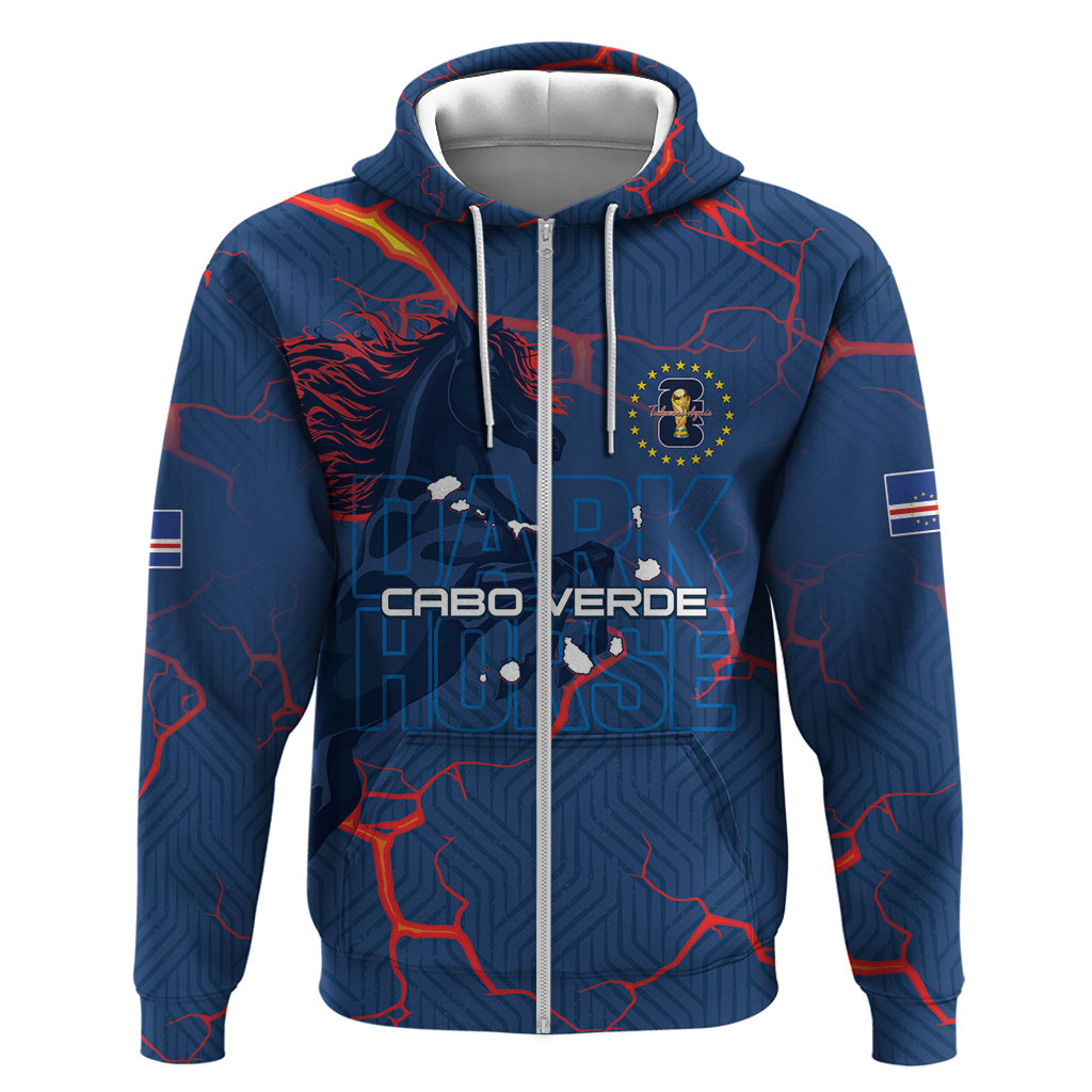 Cape Verde Football WC26 Custom Hoodie Dark Horse Rising