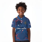 Cape Verde Football WC26 Custom Kid Polo Shirt Dark Horse Rising