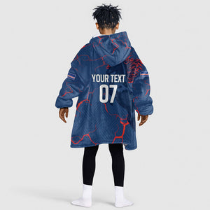 Cape Verde Football WC26 Custom Kid Wearable Blanket Hoodie Dark Horse Rising