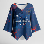 Cape Verde Football WC26 Custom Kimono Sleeve Blouse Dark Horse Rising