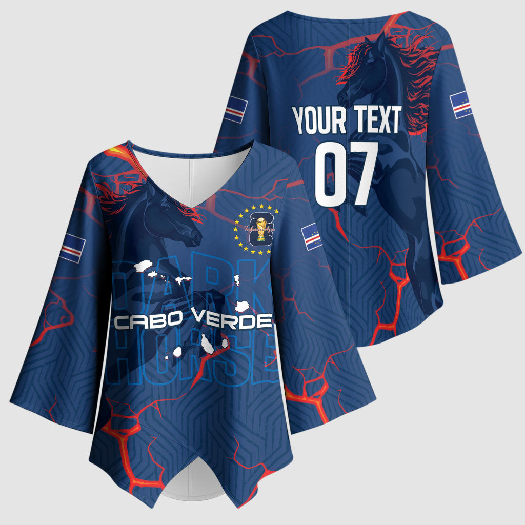 Cape Verde Football WC26 Custom Kimono Sleeve Blouse Dark Horse Rising