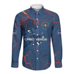 Cape Verde Football WC26 Custom Long Sleeve Button Shirt Dark Horse Rising
