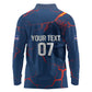 Cape Verde Football WC26 Custom Long Sleeve Polo Shirt Dark Horse Rising