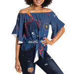 Cape Verde Football WC26 Custom Off Shoulder Wrap Waist Top Dark Horse Rising