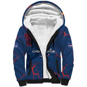Cape Verde Football WC26 Custom Sherpa Hoodie Dark Horse Rising