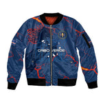 Cape Verde Football WC26 Custom Sleeve Zip Bomber Jacket Dark Horse Rising