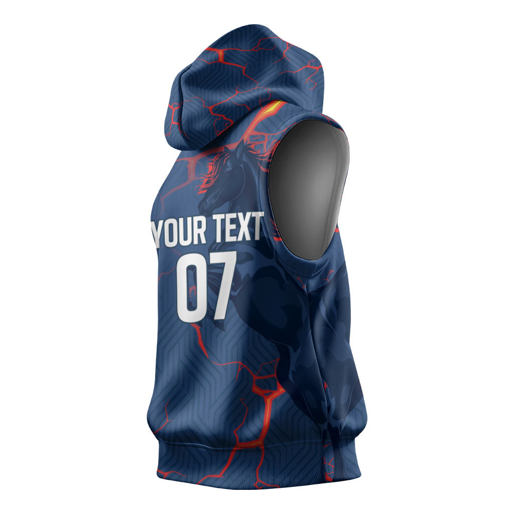 Cape Verde Football WC26 Custom Sleeveless Hoodie Dark Horse Rising