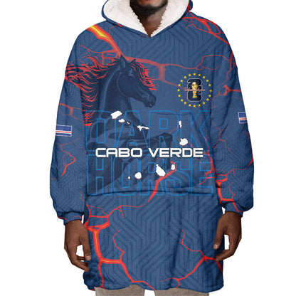Cape Verde Football WC26 Custom Wearable Blanket Hoodie Dark Horse Rising