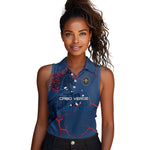 Cape Verde Football WC26 Custom Women Sleeveless Polo Shirt Dark Horse Rising
