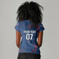 Cape Verde Football WC26 Custom Women V-Neck T-Shirt Dark Horse Rising