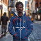 Cape Verde Football WC26 Custom Zip Hoodie Dark Horse Rising