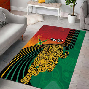 Personalized Afro Guyana Cricket Amazon Warriors Area Rug Fierce Jaguars - African Pride