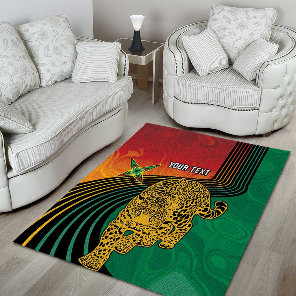 Personalized Afro Guyana Cricket Amazon Warriors Area Rug Fierce Jaguars - African Pride