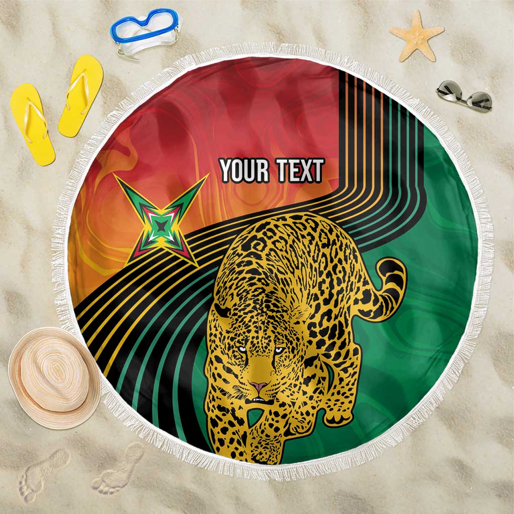 Personalized Afro Guyana Cricket Amazon Warriors Beach Blanket Fierce Jaguars - African Pride