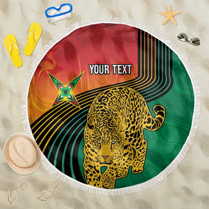 Personalized Afro Guyana Cricket Amazon Warriors Beach Blanket Fierce Jaguars - African Pride