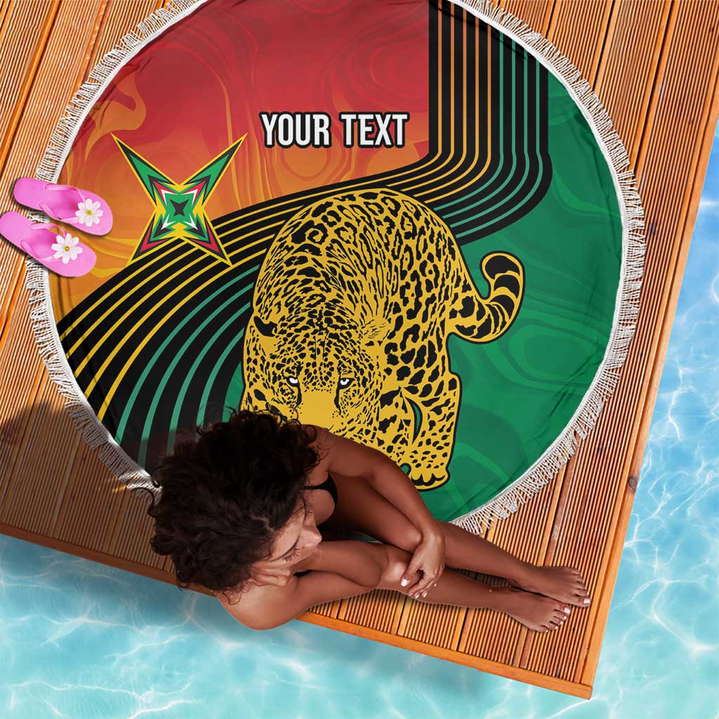 Personalized Afro Guyana Cricket Amazon Warriors Beach Blanket Fierce Jaguars - African Pride