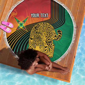 Personalized Afro Guyana Cricket Amazon Warriors Beach Blanket Fierce Jaguars - African Pride