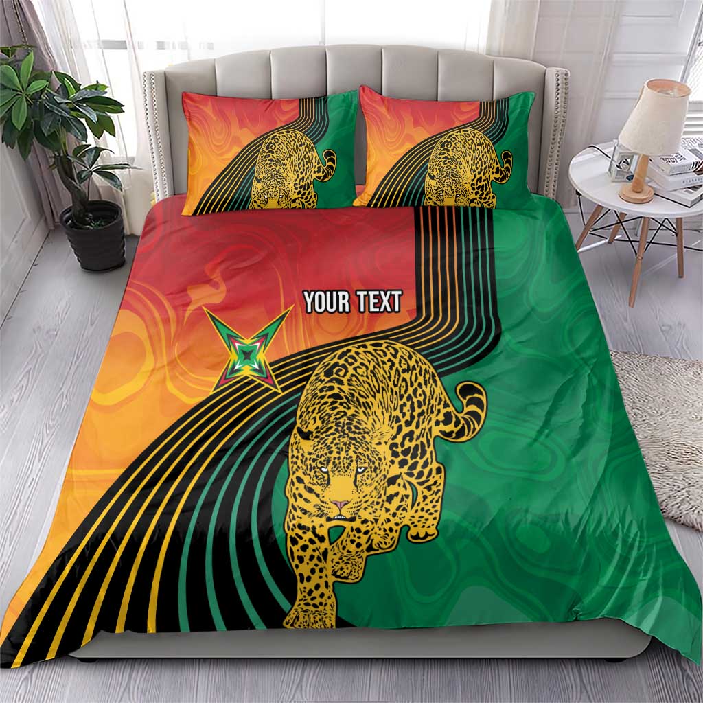 Personalized Afro Guyana Cricket Amazon Warriors Bedding Set Fierce Jaguars - African Pride