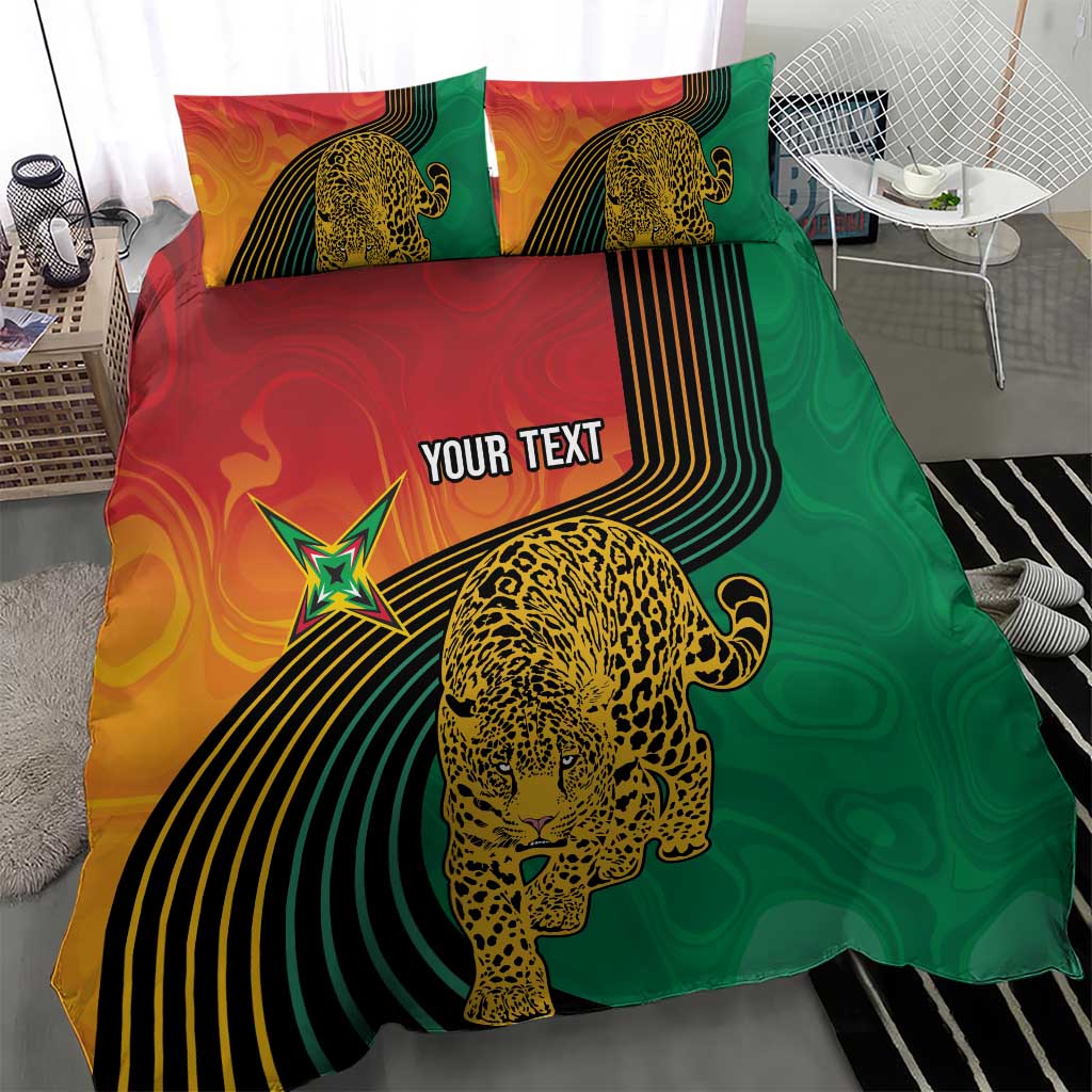Personalized Afro Guyana Cricket Amazon Warriors Bedding Set Fierce Jaguars - African Pride