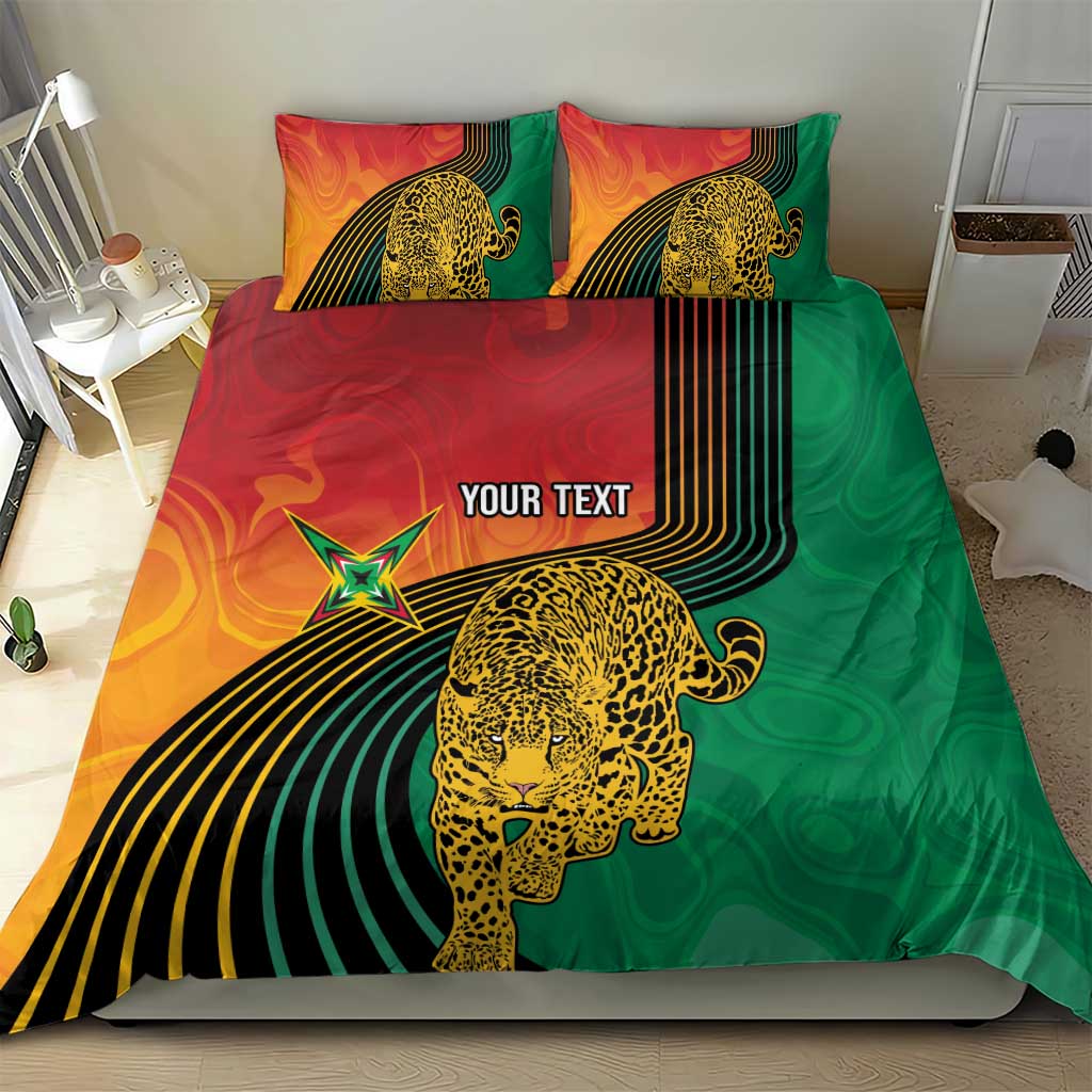 Personalized Afro Guyana Cricket Amazon Warriors Bedding Set Fierce Jaguars - African Pride
