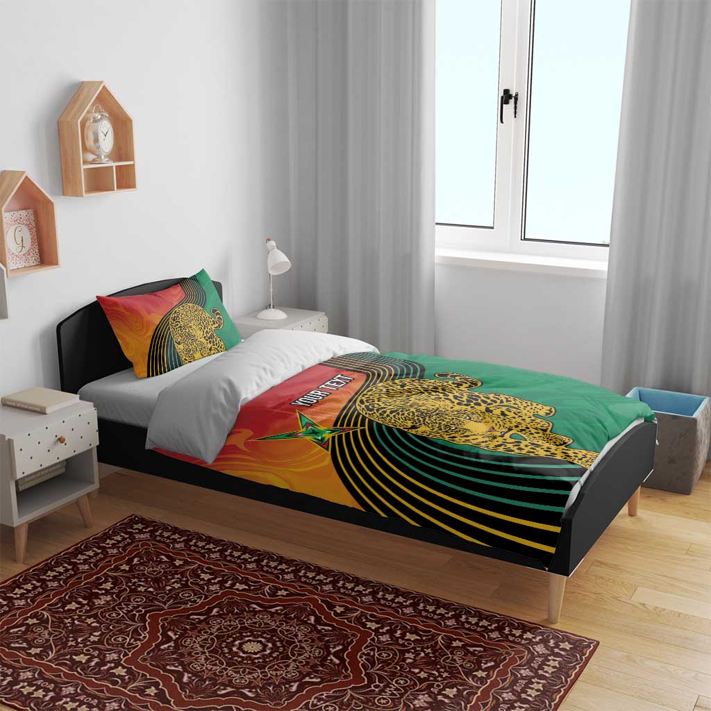 Personalized Afro Guyana Cricket Amazon Warriors Bedding Set Fierce Jaguars - African Pride