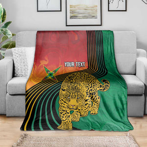 Personalized Afro Guyana Cricket Amazon Warriors Blanket Fierce Jaguars - African Pride