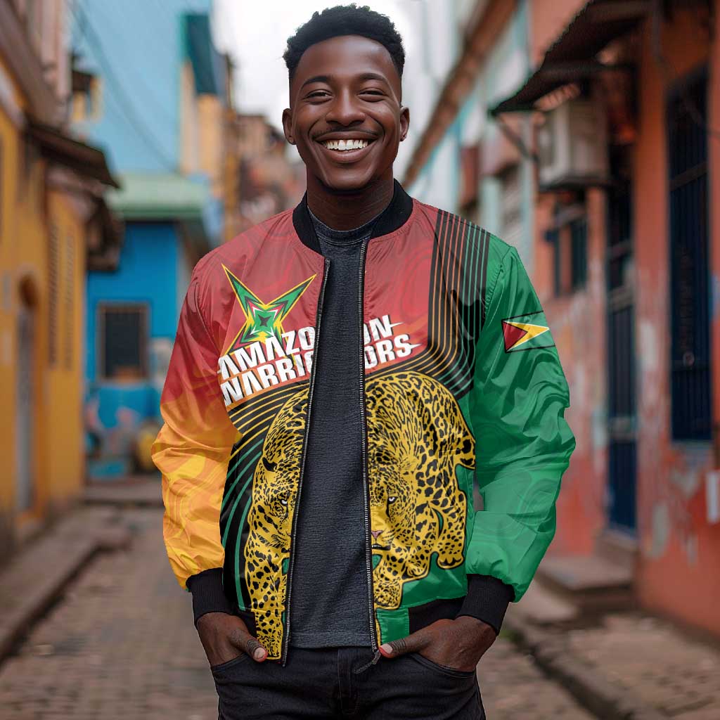 Personalized Afro Guyana Cricket Amazon Warriors Bomber Jacket Fierce Jaguars - African Pride