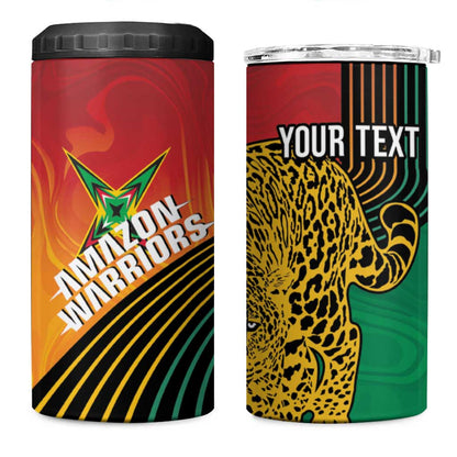Personalized Afro Guyana Cricket Amazon Warriors 4 in 1 Can Cooler Tumbler Fierce Jaguars - African Pride