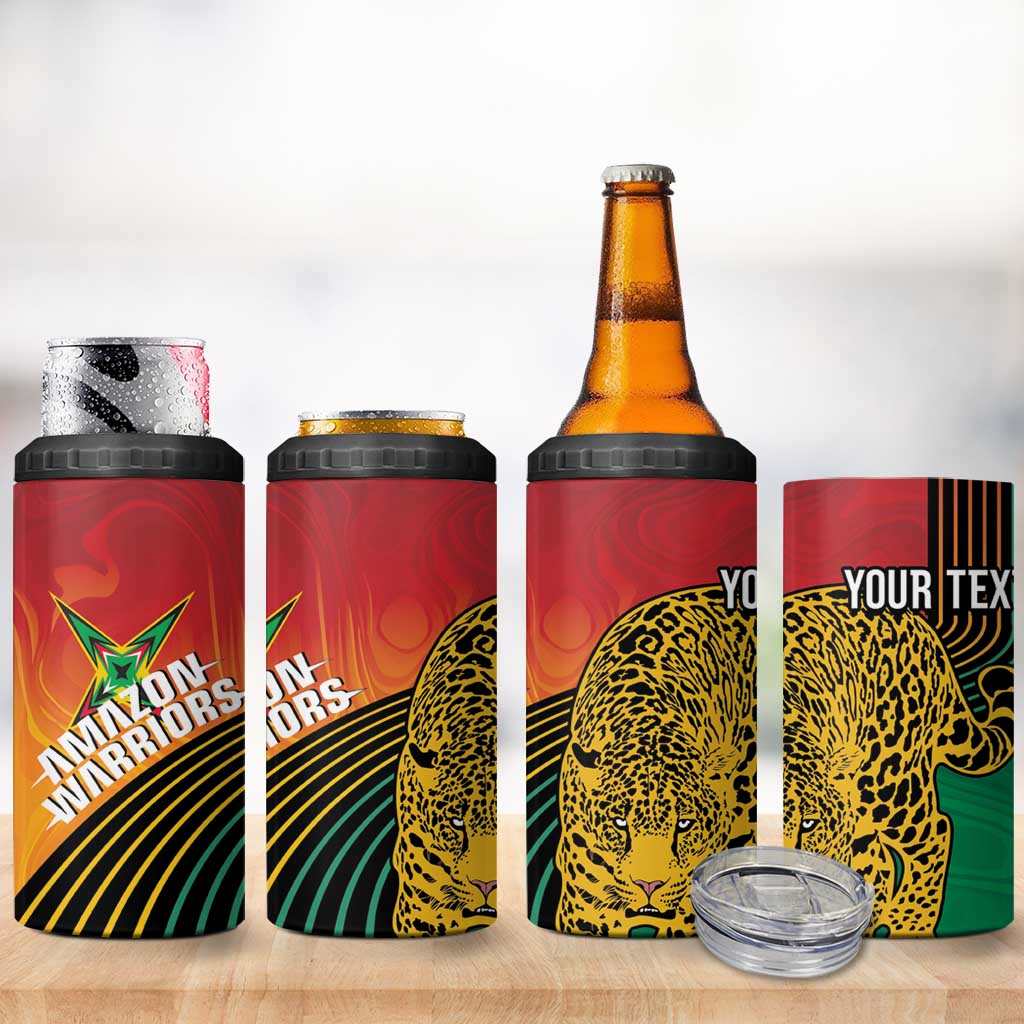 Personalized Afro Guyana Cricket Amazon Warriors 4 in 1 Can Cooler Tumbler Fierce Jaguars - African Pride