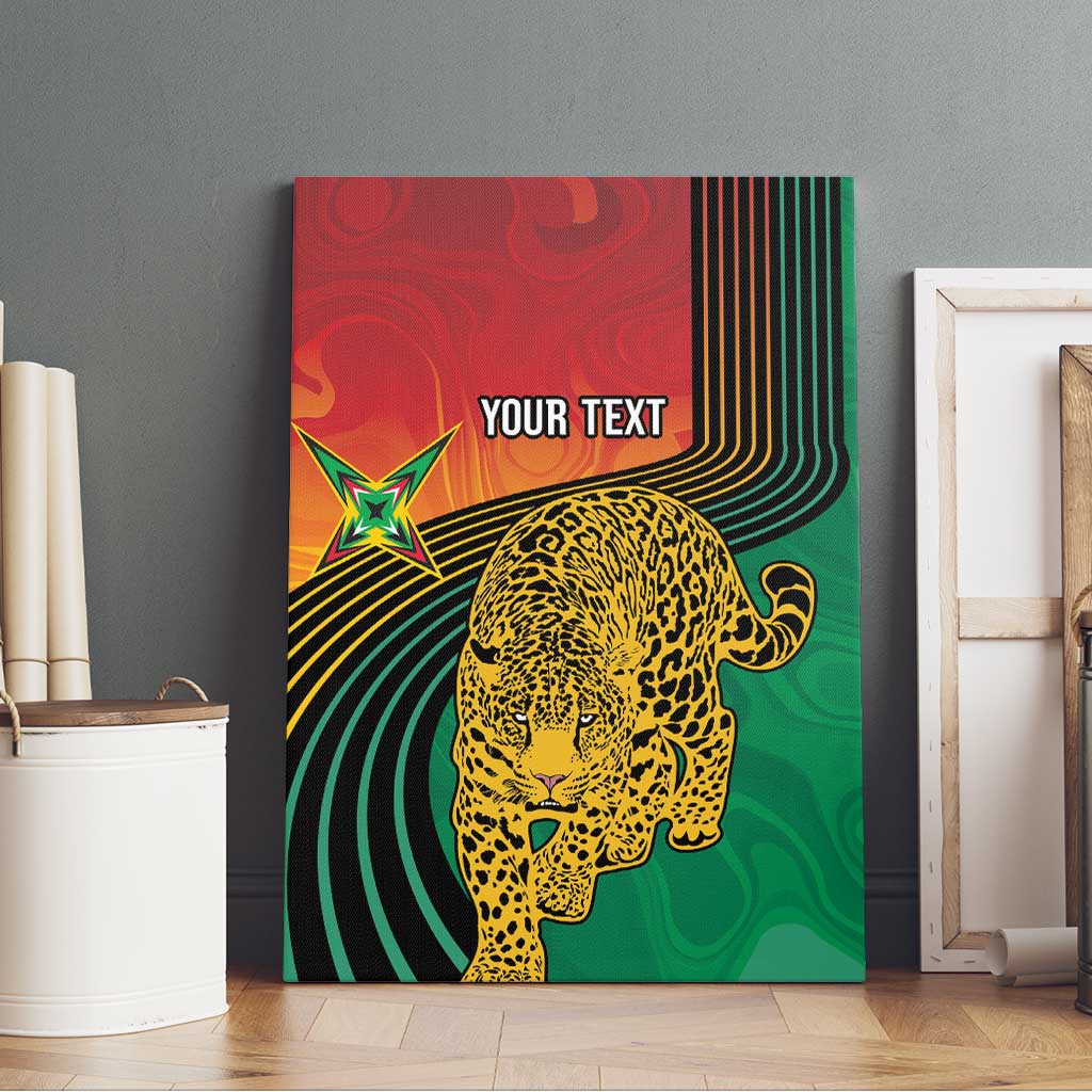 Personalized Afro Guyana Cricket Amazon Warriors Canvas Wall Art Fierce Jaguars - African Pride
