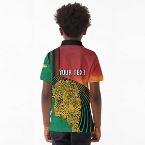 Personalized Afro Guyana Cricket Amazon Warriors Kid Polo Shirt Fierce Jaguars - African Pride