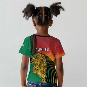 Personalized Afro Guyana Cricket Amazon Warriors Kid T shirt Fierce Jaguars - African Pride
