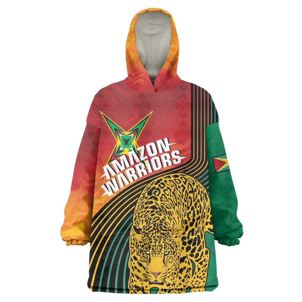 Personalized Afro Guyana Cricket Amazon Warriors Kid Wearable Blanket Hoodie Fierce Jaguars - African Pride
