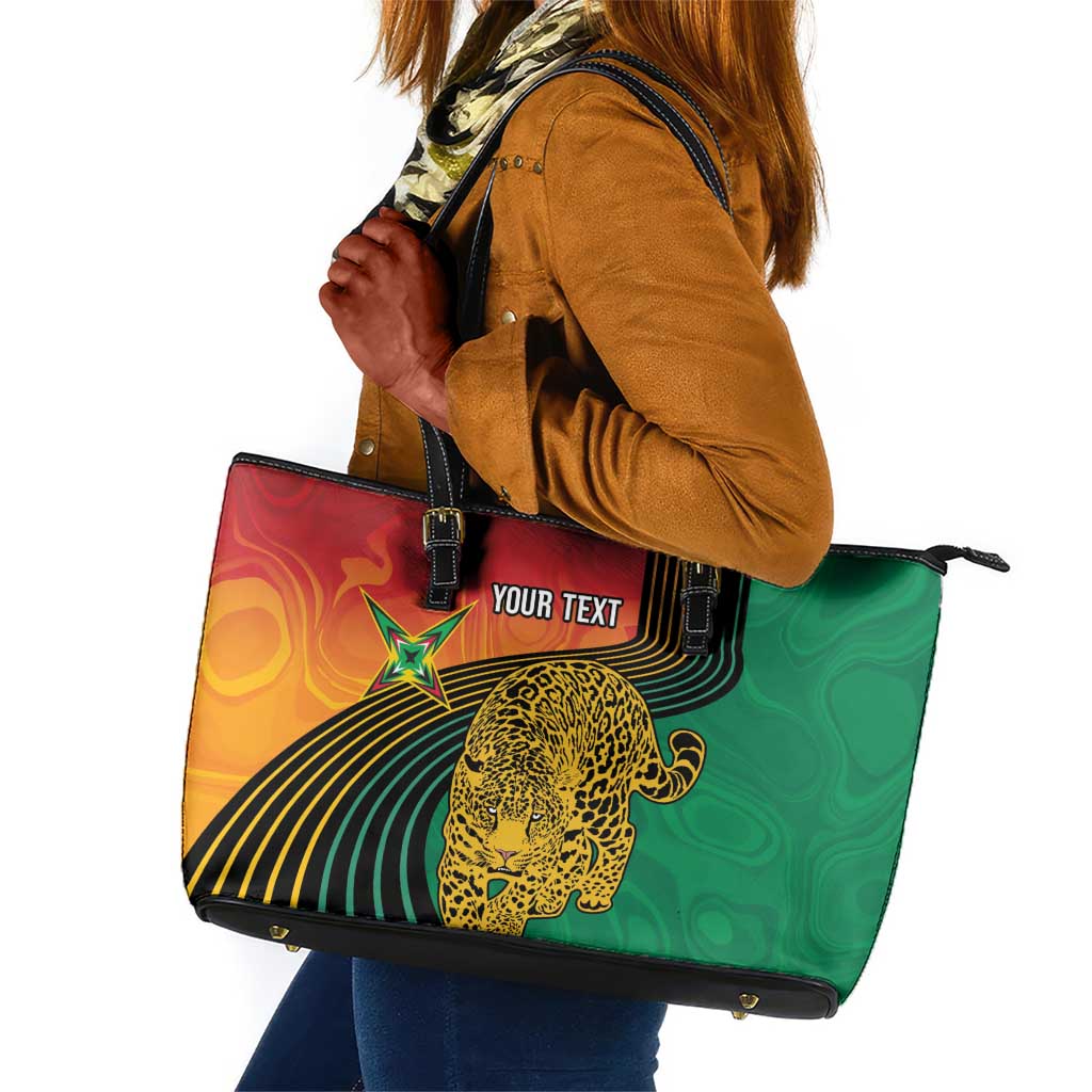 Personalized Afro Guyana Cricket Amazon Warriors Leather Tote Bag Fierce Jaguars - African Pride