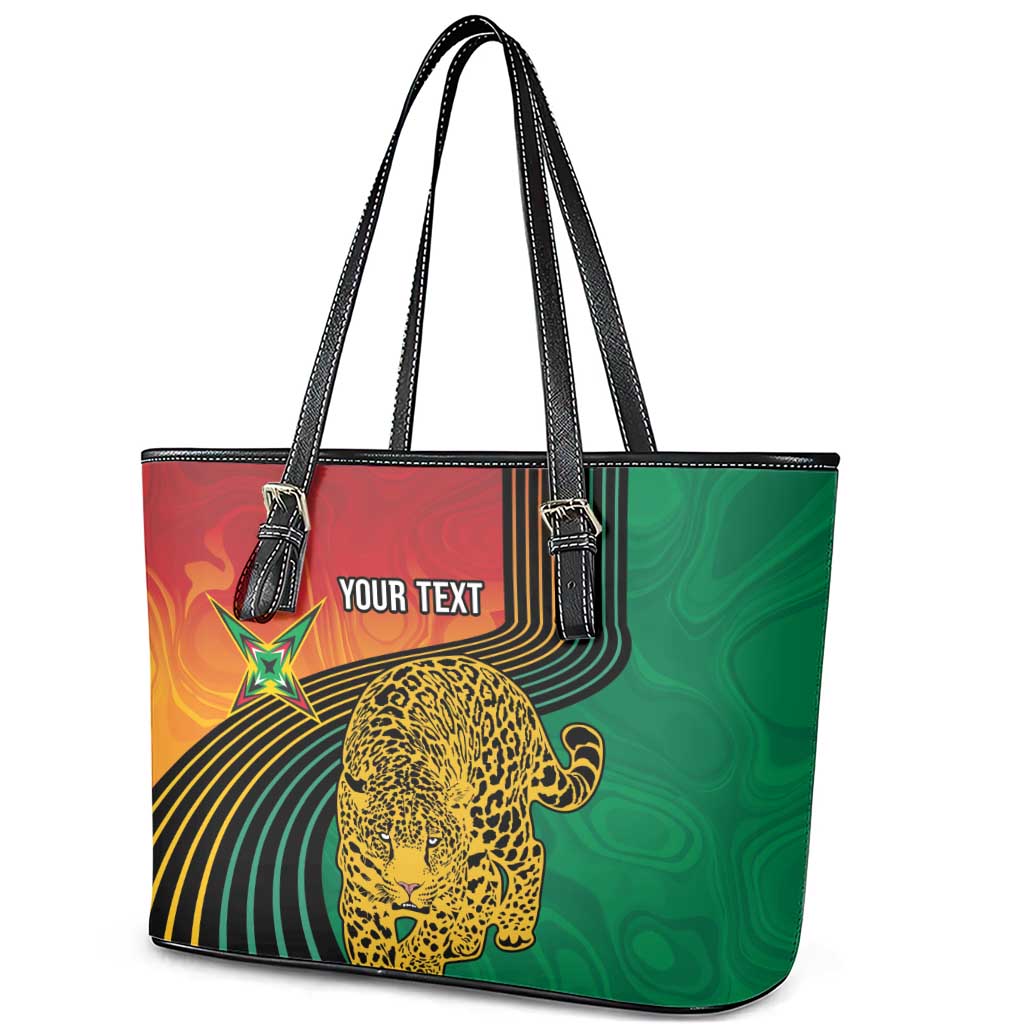 Personalized Afro Guyana Cricket Amazon Warriors Leather Tote Bag Fierce Jaguars - African Pride