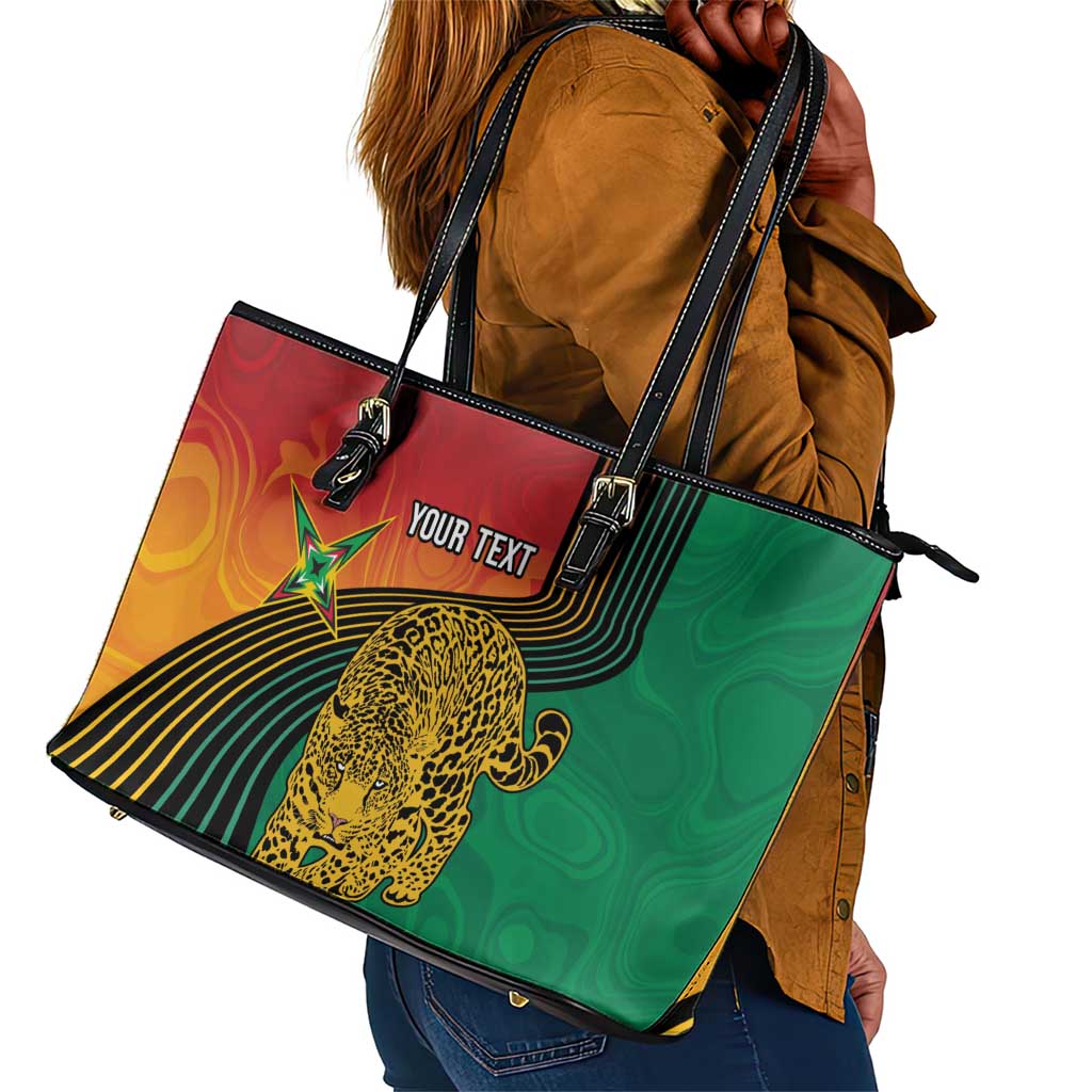 Personalized Afro Guyana Cricket Amazon Warriors Leather Tote Bag Fierce Jaguars - African Pride