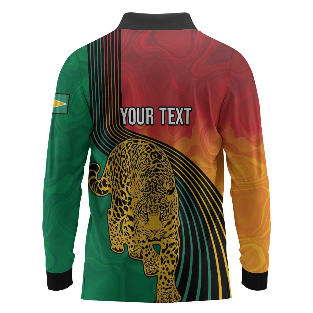 Personalized Afro Guyana Cricket Amazon Warriors Long Sleeve Polo Shirt Fierce Jaguars - African Pride
