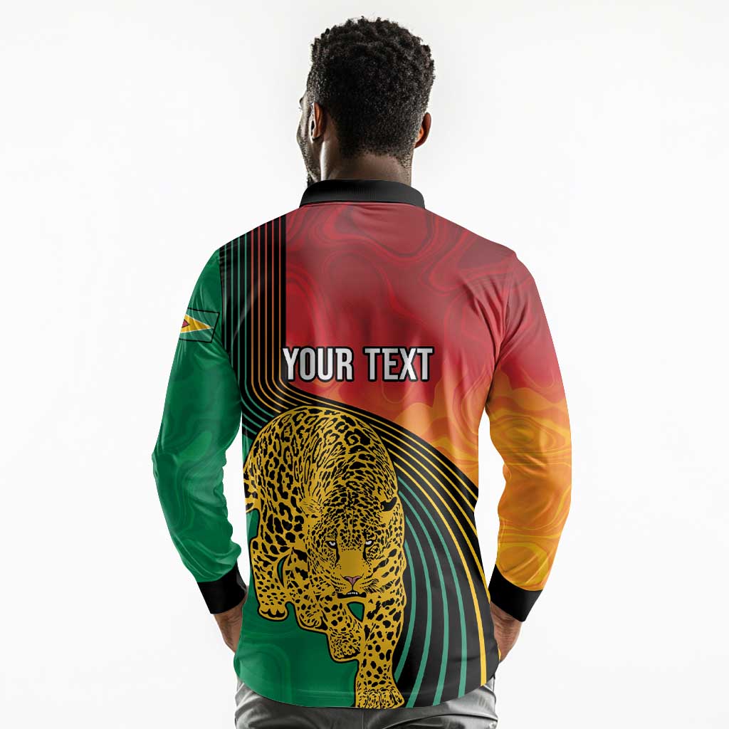 Personalized Afro Guyana Cricket Amazon Warriors Long Sleeve Polo Shirt Fierce Jaguars - African Pride