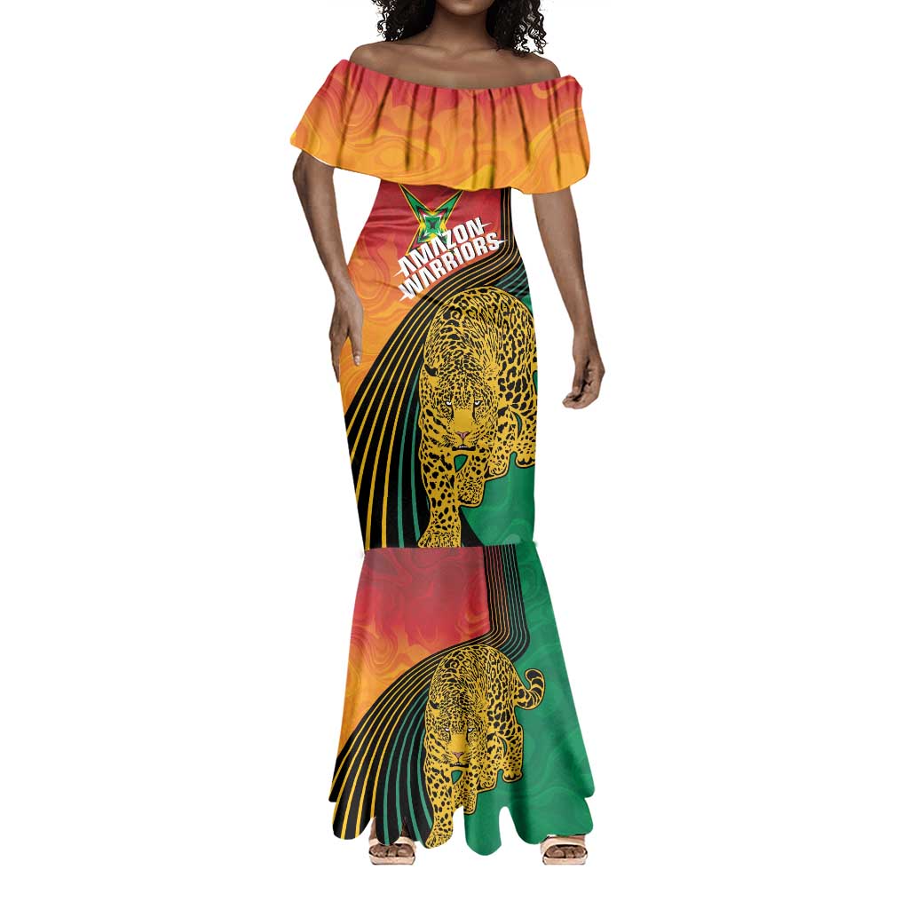 Personalized Afro Guyana Cricket Amazon Warriors Mermaid Dress Fierce Jaguars - African Pride