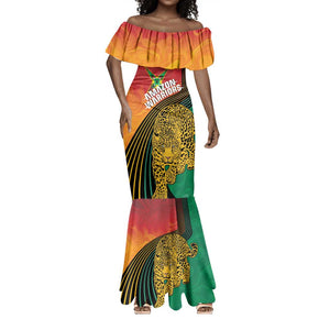 Personalized Afro Guyana Cricket Amazon Warriors Mermaid Dress Fierce Jaguars - African Pride