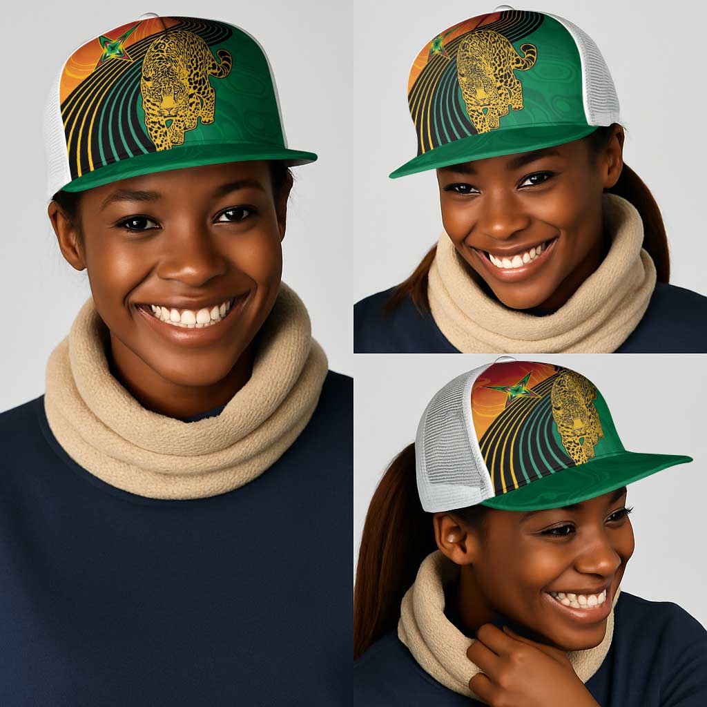 Guyana Cricket Amazon Warriors Mesh Trucker Cap Fierce Jaguars - African Pride