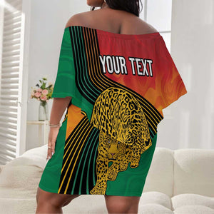 Personalized Afro Guyana Cricket Amazon Warriors Off Shoulder Short Dress Fierce Jaguars - African Pride