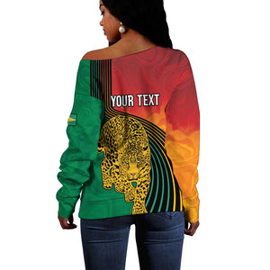 Personalized Afro Guyana Cricket Amazon Warriors Off Shoulder Sweater Fierce Jaguars - African Pride