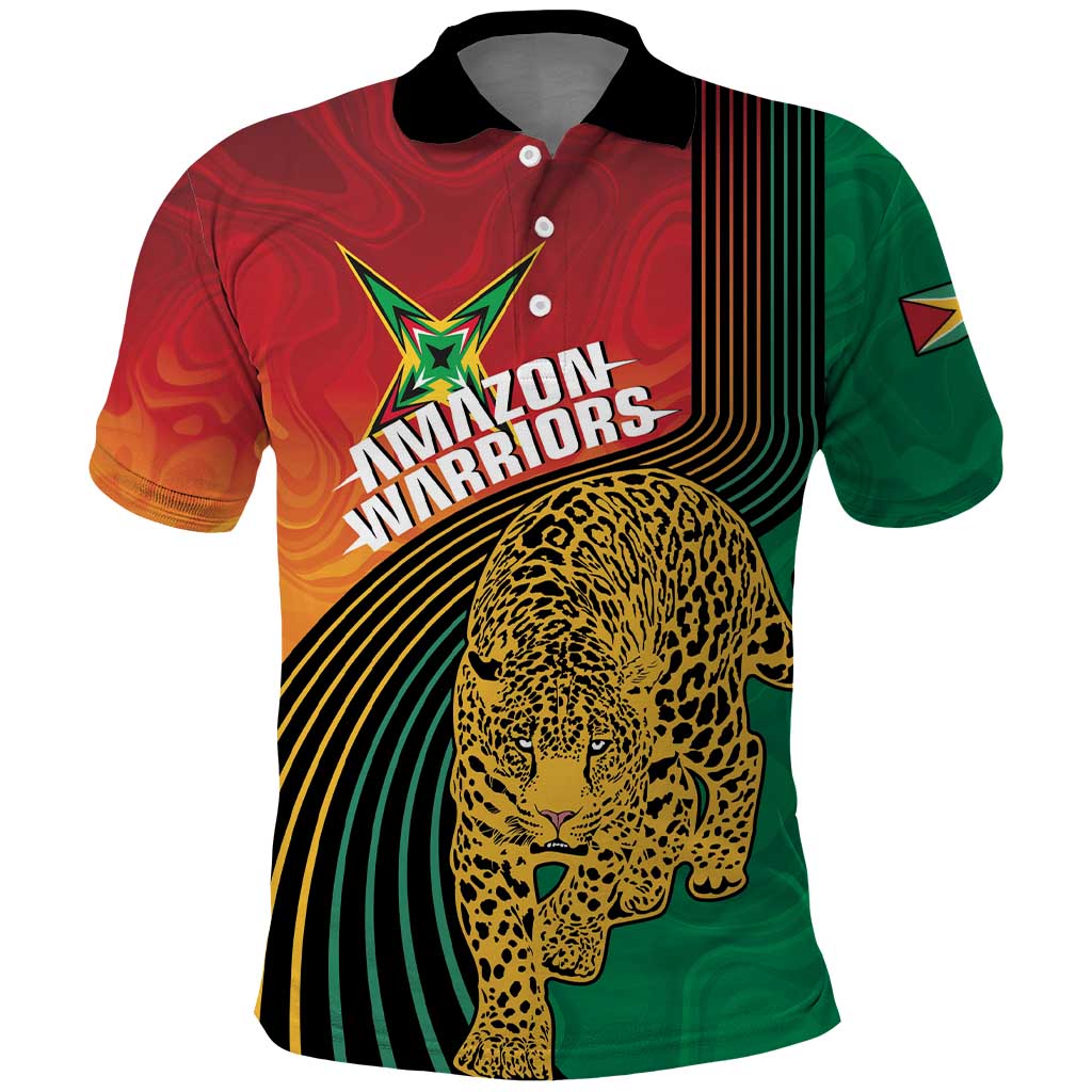 Personalized Afro Guyana Cricket Amazon Warriors Polo Shirt Fierce Jaguars - African Pride