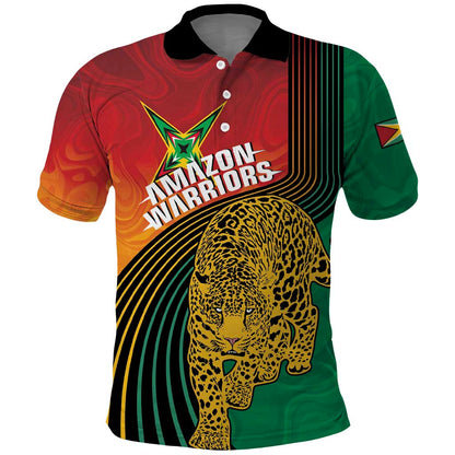 Personalized Afro Guyana Cricket Amazon Warriors Polo Shirt Fierce Jaguars - African Pride