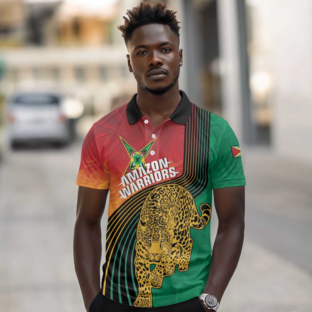 Personalized Afro Guyana Cricket Amazon Warriors Polo Shirt Fierce Jaguars - African Pride