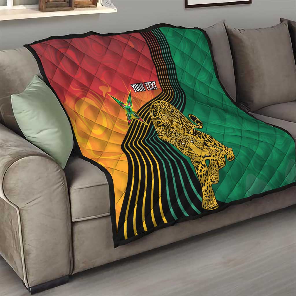 Personalized Afro Guyana Cricket Amazon Warriors Quilt Fierce Jaguars - African Pride