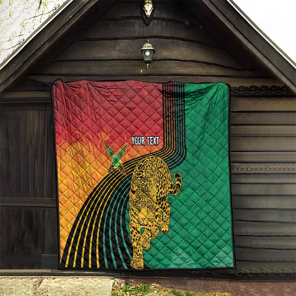 Personalized Afro Guyana Cricket Amazon Warriors Quilt Fierce Jaguars - African Pride