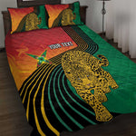 Personalized Afro Guyana Cricket Amazon Warriors Quilt Bed Set Fierce Jaguars - African Pride